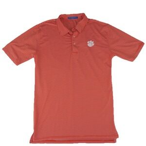 Southern Tide Clemson‎ Tigers Tide To Trail Polo Shirt Mens XXL Orange Striped
